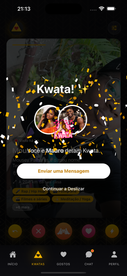 Ecrã de conexão no Placa do Amor